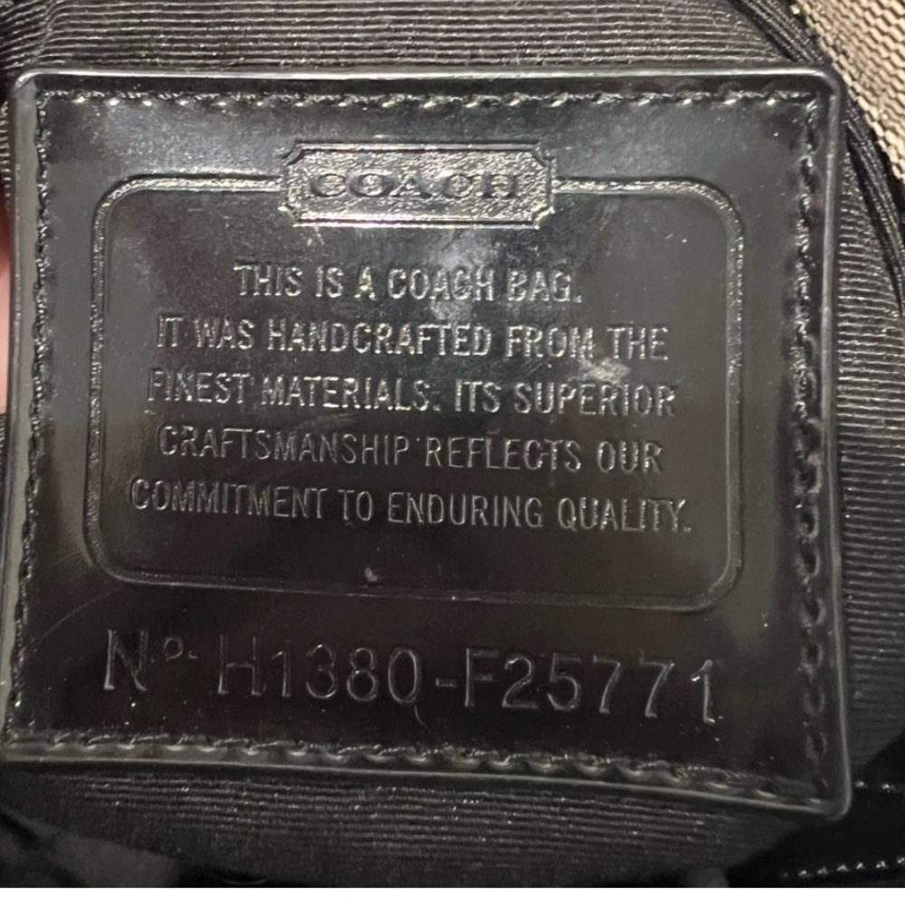 Coach Black and Cream Signature Canvas Tote - Picture 4 of 9